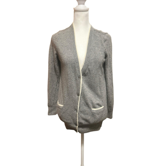 J. Crew Gray Size‎ Medium Cashmere Wool Cardigan - Picture 1 of 5